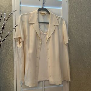 Studio 21, 100% silk blouse with silk camisole.